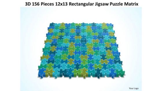 Business Diagram 3d 156 Pieces 12x13 Rectangular Jigsaw Puzzle Matrix Sales Diagram