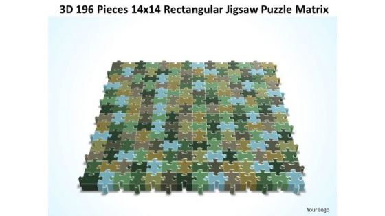 Business Diagram 3d 182 Pieces 14x14 Rectangular Jigsaw Puzzle Matrix Sales Diagram