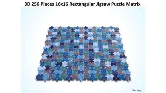 Business Diagram 3d 256 Pieces 16x16 Rectangular Jigsaw Puzzle Matrix Sales Diagram