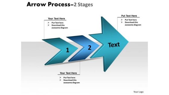 Business Diagram 3d Arrow Process 2 Stages