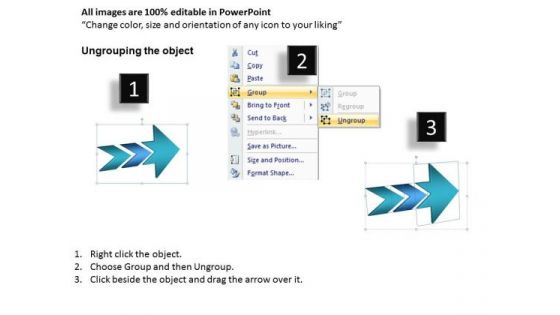 Business Diagram 3d Arrow Process 2 Stages