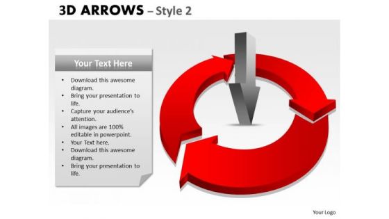 Business Diagram 3d Arrows Style 2 Business Cycle Diagram