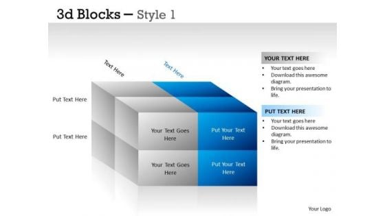 Business Diagram 3d Blocks Style Consulting Diagram