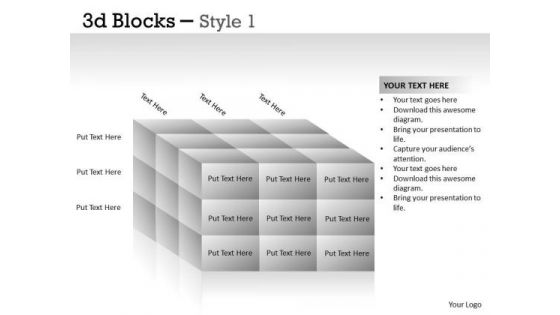 Business Diagram 3d Blocks Style Mba Models And Frameworks