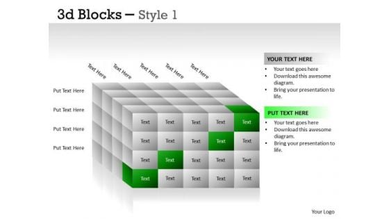 Business Diagram 3d Blocks Style Sales Diagram