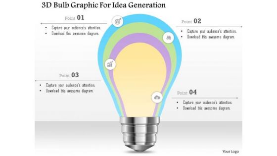 Business Diagram 3d Bulb Graphic For Idea Generation PowerPoint Template