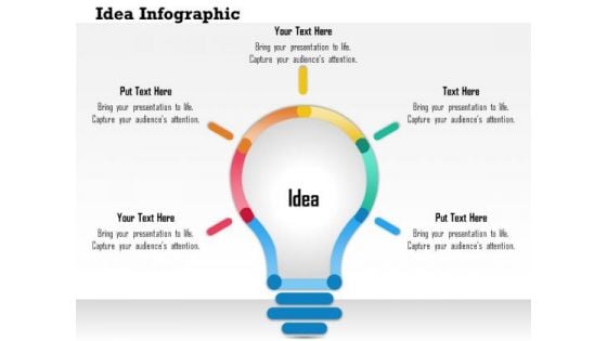 Business Diagram 3d Bulb With Text Boxes For Data Representation Presentation Template