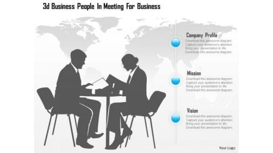 Business Diagram 3d Business People In Meeting For Business Presentation Template