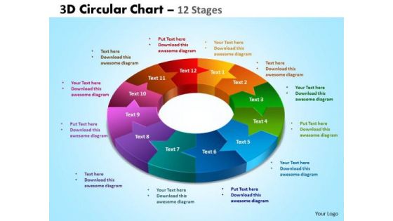 Business Diagram 3d Circular Chart 12 Stages Mba Models And Frameworks