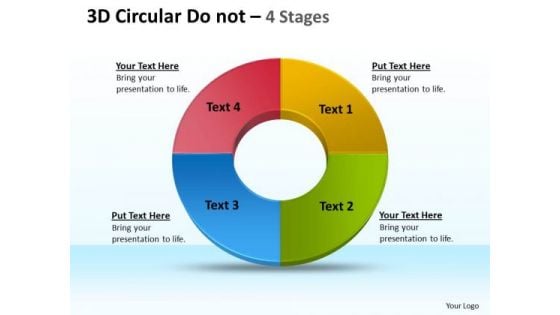 Business Diagram 3d Circular Donut 4 Stages Marketing Diagram