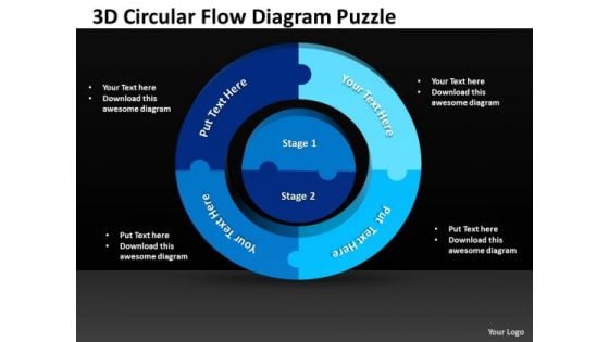 Business Diagram 3d Circular Flow Diagram Puzzle Sales Diagram