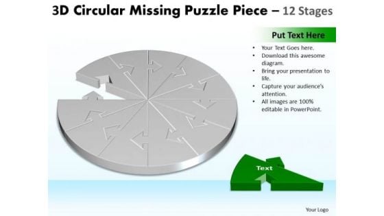 Business Diagram 3d Circular Missing Puzzle Piece 12 Stages 2 Marketing Diagram