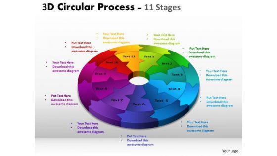 Business Diagram 3d Circular Process Cycle Diagram Chart 11 Stages Sales Diagram