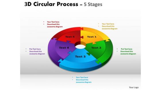 Business Diagram 3d Circular Process Cycle Diagram Chart 5 Stages Sales Diagram