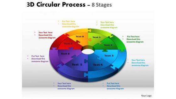 Business Diagram 3d Circular Process Cycle Diagram Chart 8 Stages Consulting Diagram