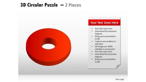 Business Diagram 3d Circular Puzzle 2 Pieces Marketing Diagram