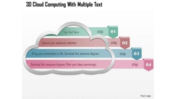 Business Diagram 3d Cloud Computing With Multiple Text PowerPoint Template