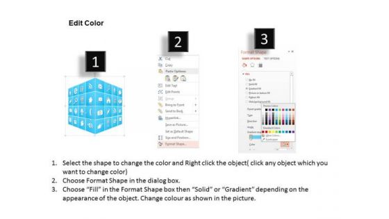 Business Diagram 3d Cube Icon For Internet Applications Presentation Template