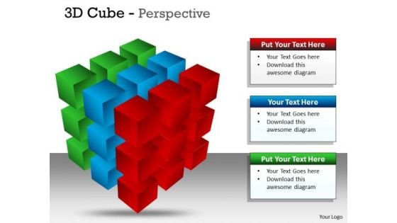 Business Diagram 3d Cube Perspective Ppt 3 Sales Diagram