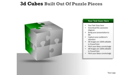 Business Diagram 3d Cubes Built Out Of Puzzle Pieces Sales Diagram