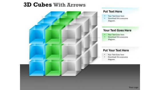 Business Diagram 3d Cubes With Arrows Marketing Diagram