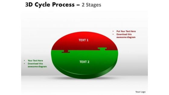 Business Diagram 3d Cycle Process Flow Chart 2 Stages Style 1 Strategic Management