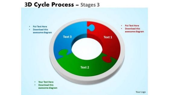 Business Diagram 3d Cycle Process Flowchart Stages 3 Sales Diagram