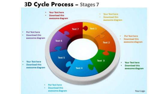 Business Diagram 3d Cycle Process Flowchart Stages 7 Style Consulting Diagram