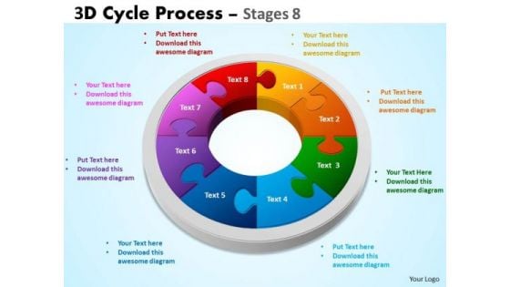 Business Diagram 3d Cycle Process Flowchart Stages 8 Sales Diagram