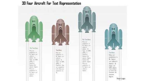 Business Diagram 3d Four Aircraft For Text Representation PowerPoint Template