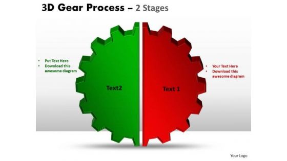 Business Diagram 3d Gear Process 2 Stages Style Sales Diagram