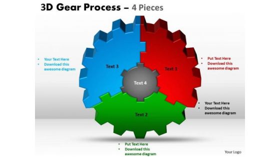 Business Diagram 3d Gear Process 4 Pieces Style Mba Models And Frameworks