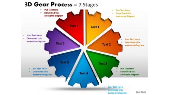 Business Diagram 3d Gear Process Style Marketing Diagram