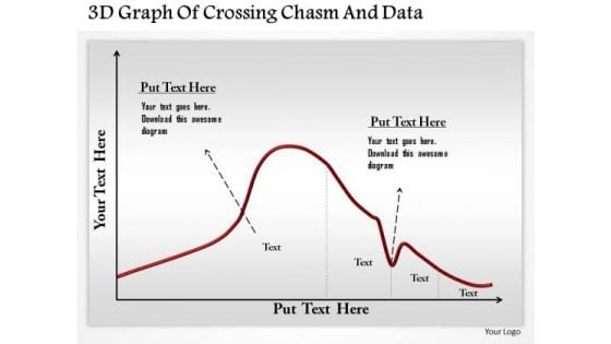 Business Diagram 3d Graph Of Crossing Chasm And Data Presentation Template