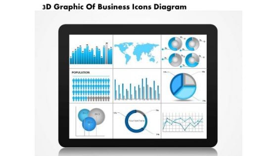 Business Diagram 3d Graphic Of Business Icons Diagram PowerPoint Ppt Presentation