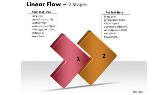 Business Diagram 3d Linear Flow 2 Stages