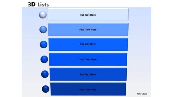 Business Diagram 3d List 6 Diagram Sales Diagram