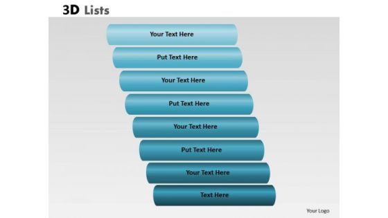 Business Diagram 3d List 8 Stages Marketing Diagram