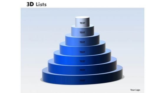 Business Diagram 3d List Circular Design With 7 Stages Strategy Diagram