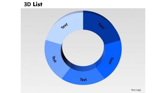 Business Diagram 3d List Circular Marketing Diagram