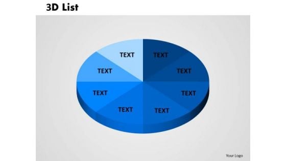 Business Diagram 3d List Circular Pie Business Finance Strategy Development