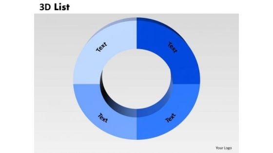 Business Diagram 3d List Circular Sales Diagram