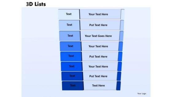 Business Diagram 3d List Diagram Sales Diagram