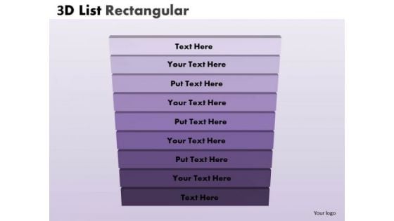 Business Diagram 3d List Rectangular Steps Marketing Diagram