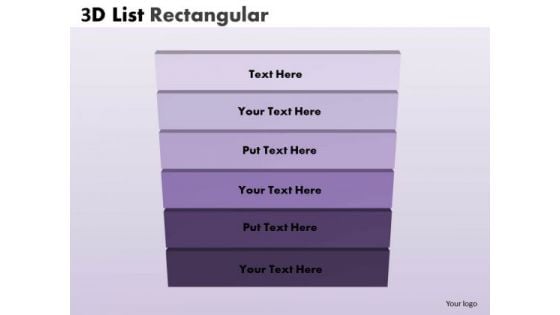 Business Diagram 3d List Rectangular Templates Strategy Diagram