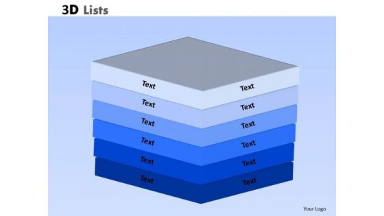 Business Diagram 3d Lists PowerPoint Slides And Sales Diagram