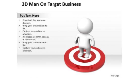 Business Diagram 3d Man On Target PowerPoint Presentations Templates