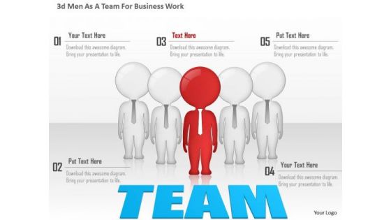 Business Diagram 3d Men As A Team For Business Work Presentation Template