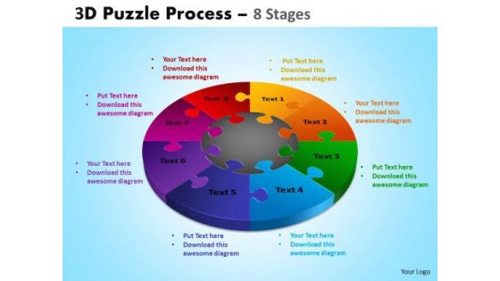 Business Diagram 3d Puzzle Process Diagram 8 Stages Mba Models And Frameworks