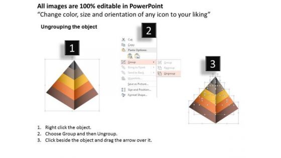 Business Diagram 3d Pyramid With Five Stages Percent Presentation Template